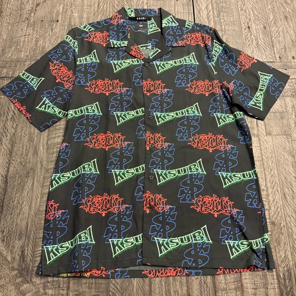 NWOT Ksubi Glow‎ Resort Short Sleeve Button Down Shirt Men’s Small - Picture 1 of 7